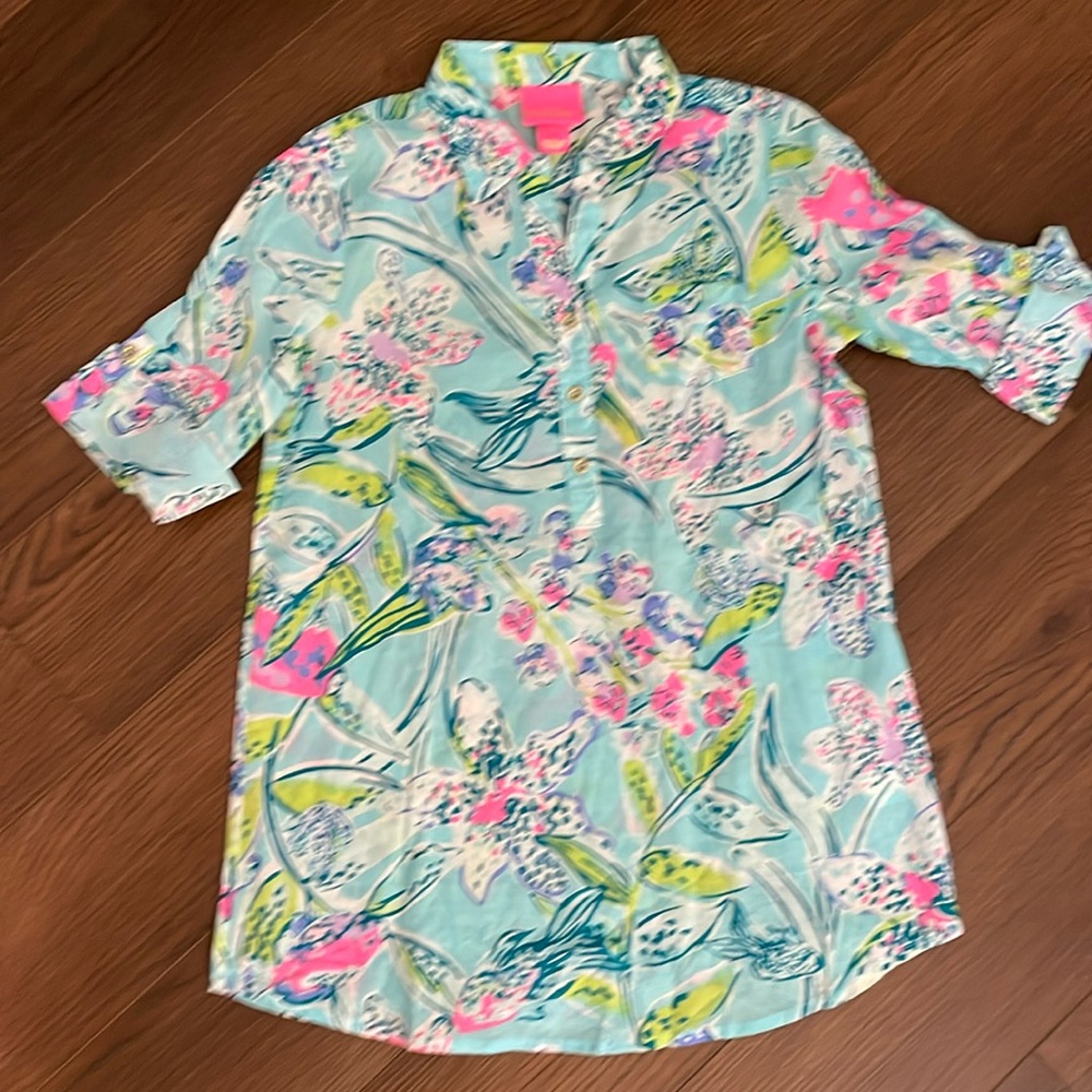 Lilly Pulitzer Mini Natalie Coverup in Sway this Way Bali Blue